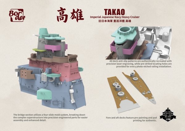 Border Model BS-005 IJN HEAVY CRUISER TAKAO - IMPERIAL JAPANESE NAVY HEAVY CRUISER 1/350