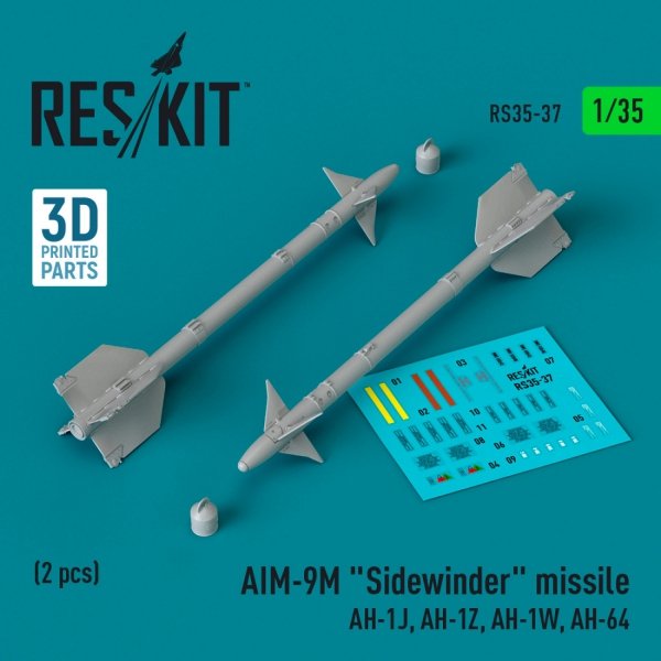 RESKIT RS35-0037 AIM-9M &quot;Sidewinder&quot; missile (2 pcs) (3D Printed) 1/35