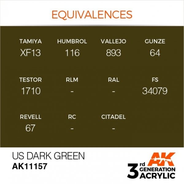 AK Interactive AK11157 US DARK GREEN – STANDARD 17ml