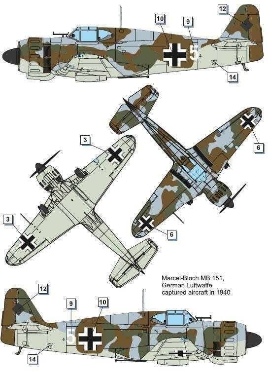 Dora Wings 48039 Marcel-Bloch MB.151 Hellenic AF / Luftwaffe 1/48