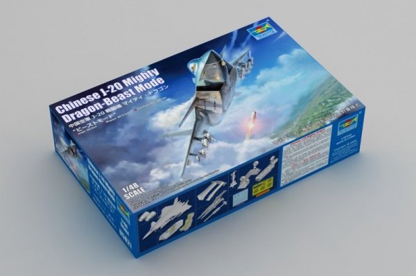 Trumpeter 05821 Chinese J-20 Mighty Dragon-Beast Mode 1/48