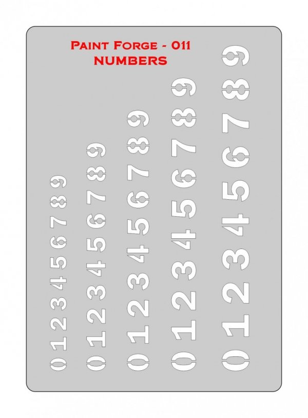 Paint Forge PFST011M STENCIL - NUMBERS