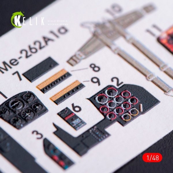 KELIK K48004 ME-262A1 INTERIOR 3D DECALS FOR TAMIYA KIT 1/48