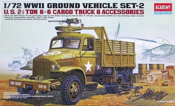 Academy 13402 U.S. 2 1/2 Ton 6x6 Cargo Truck /Accessories 1/72