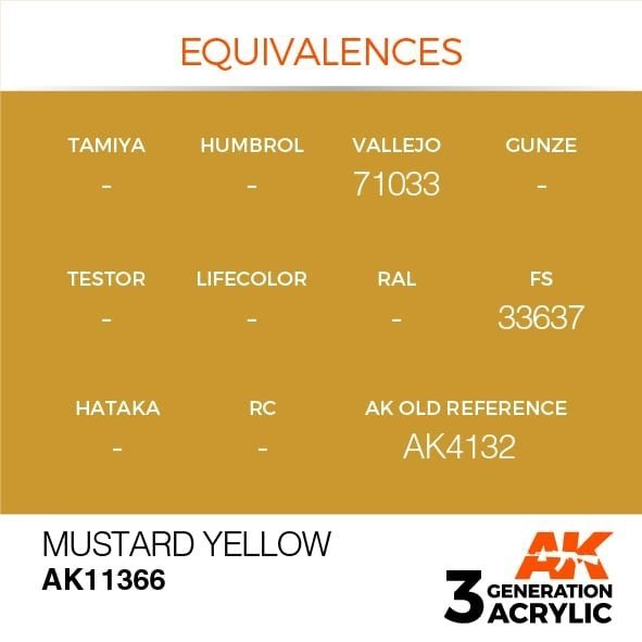 AK Interactive AK11366 Mustard Yellow 17ml