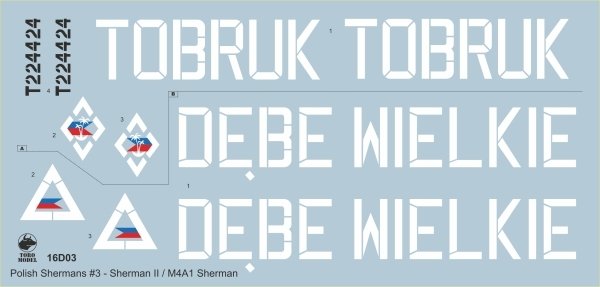 Toro 16D03 Polish Shermans vol.3 Sherman II / M4A1 Carpathian Lancers Regiment 2nd Polish Corps, Italy (for ILK 61617) 1/16