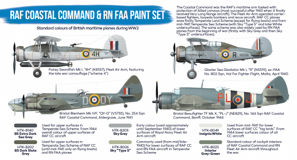 Hataka HTK-BS49 BLUE LINE – RAF Coastal Command &amp; RN FAA paint set 6x17ml