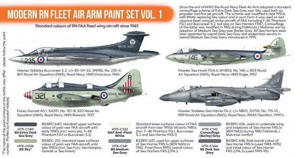 Hataka HTK-CS113 Modern RN Fleet Air Arm Paint Set Vol. 1 (6x17ml)