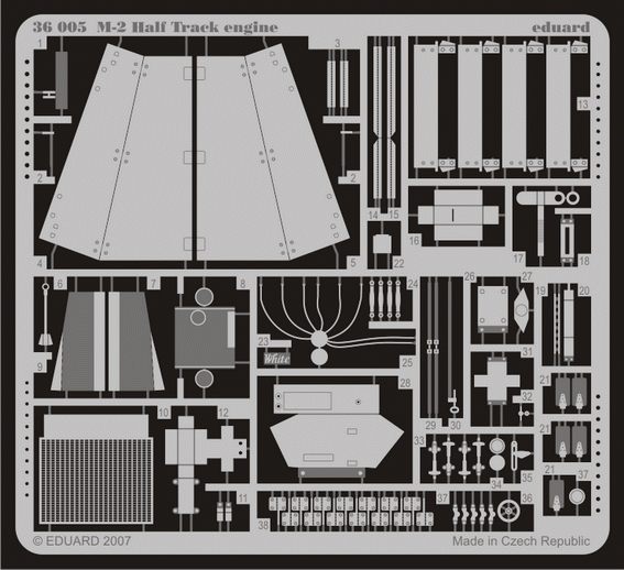 Eduard 36005 M-2 Half Track engine 1/35 Dragon