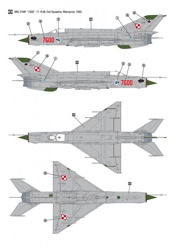Hobby 2000 32019 MiG-21MF Polish Air Force (TRUMPETER + CARTOGRAF + MASKI ) 1/32