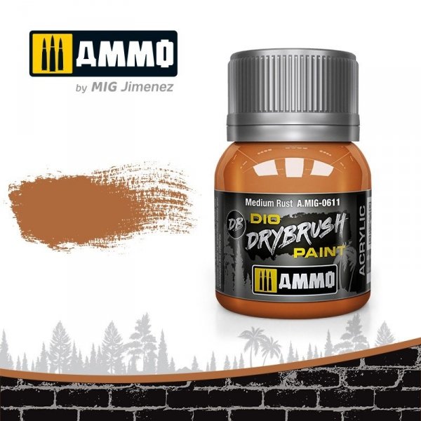 Ammo of Mig 0611 DRYBRUSH Medium Rust 40ml