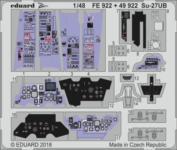 Eduard 49922 Su-27UB interior HOBBY BOSS 1/48