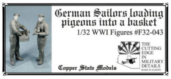Copper State Models F32-043 German Sailors with Pigeons 1/32