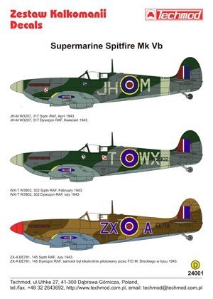 Techmod 24001 - Supermarine Spitfire Mk VB (1:24)