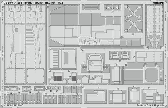 Eduard 32970 A-26B Invader cockpit interior 1/32 for HOBBY BOSS