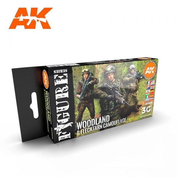 AK Interactive AK11632 WOODLAND &amp; FLECKTARN CAMOUFLAGE