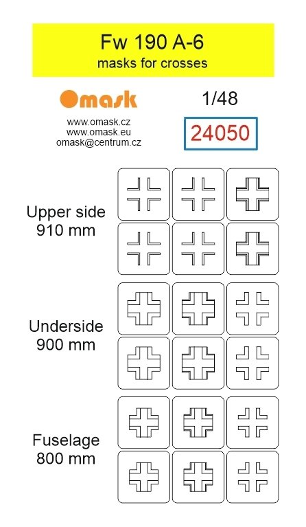 Omask 24050 Fw 190 A-6 masks for crosses 1/48