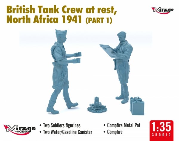 Mirage Hobby 350013 British Tank Crew at Rest, North Africa 1941 (Part I) 1/35