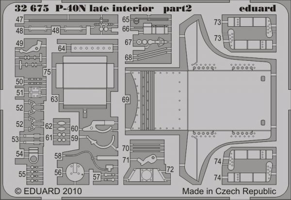 Eduard 32675 P-40N late interior S. A. 1/32 Hasegawa