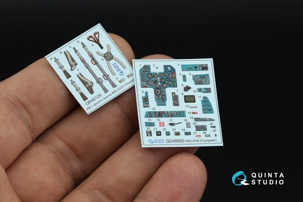 Quinta Studio QD48660 MiG-27M Flogger-J 3D-Printed &amp; coloured Interior on decal paper (Trumpeter) 1/48
