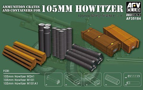 AFV Club 35184 Ammunition crates and containers 105mm Howitzer (1:35)