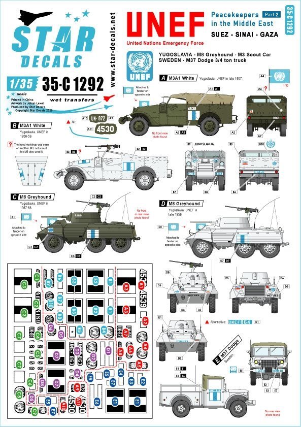 Star Decals 35-C1292 Peacekeepers in the Middle East 2 1/35