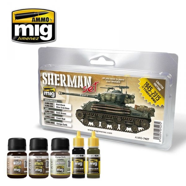 AMMO of Mig Jimenez 7427 FURY SHERMAN SET