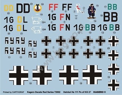 Kagero KD72002 Heinkel He 111 Ps of KG 27 1/72