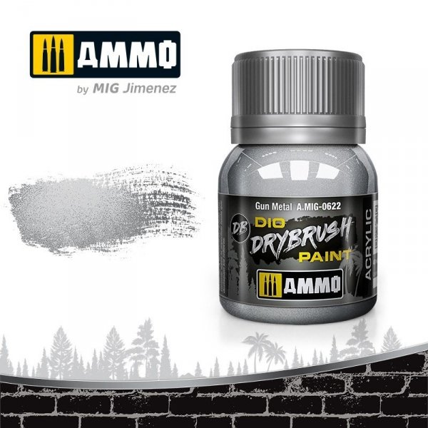 Ammo of Mig 0622 DRYBRUSH Gun Metal 40ml