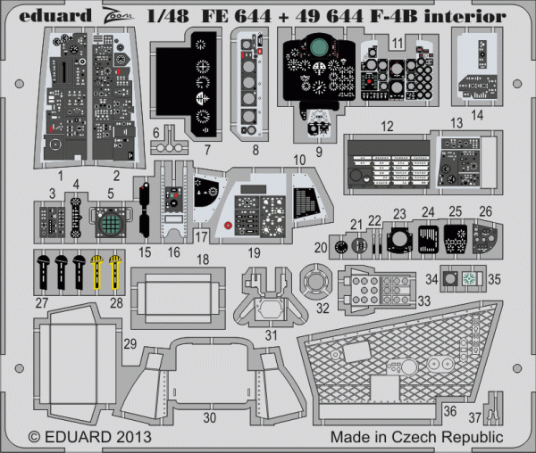 Eduard 49644 F-4B interior S. A. 1/48  ACADEMY MINICRAFT