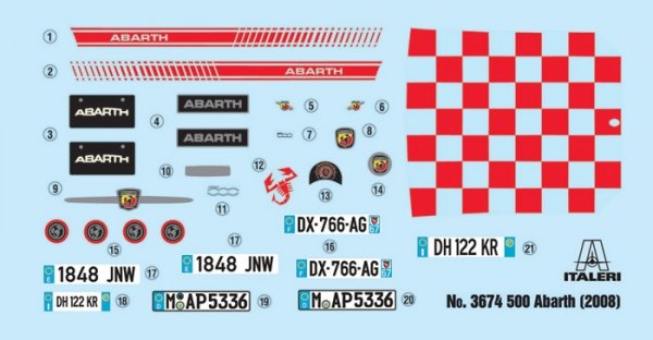Italeri 3674 500 Abarth 2008 1/24
