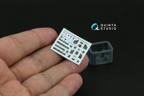 Quinta Studio QD+72247 Mirage 2000D 3D-Printed &amp; coloured Interior on decal paper (Modelsvit) (with 3D-printed resin part) 1/72