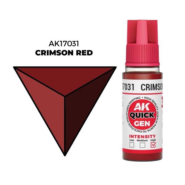 AK Interactive AK17031 CRIMSON RED – QUICK GEN COLOR 18ml