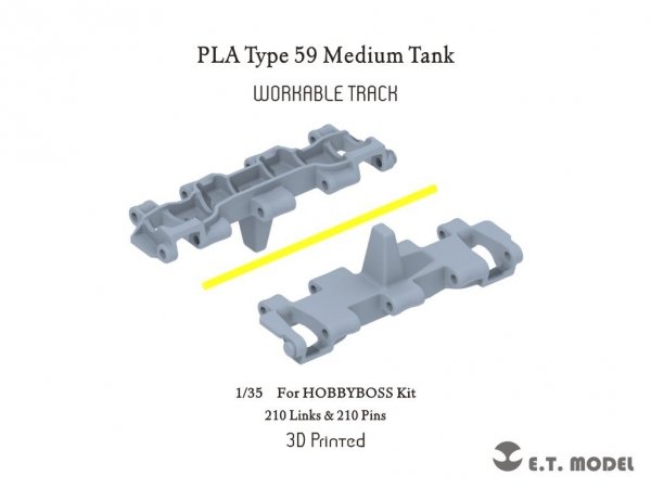 E.T. Model P35-064 PLA Type 59 Medium Tank Workable Track ( 3D Printed ) 1/35