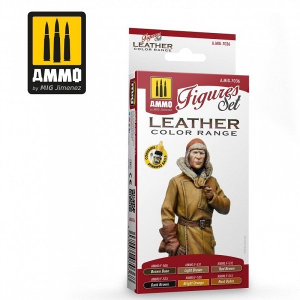 AMMO of Mig Jimenez 7036 LEATHER FIGURES SET 6x17ml