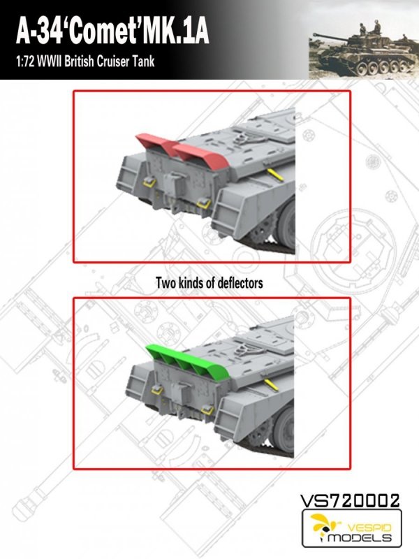 Vespid Models VS720002 A-34 'Comet' MK.1A British Cruiser Tank 1/72