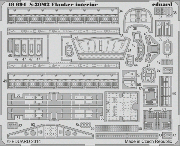 Eduard 49694 S-30M-2 Flanker interior S. A. 1/48 ACADEMY
