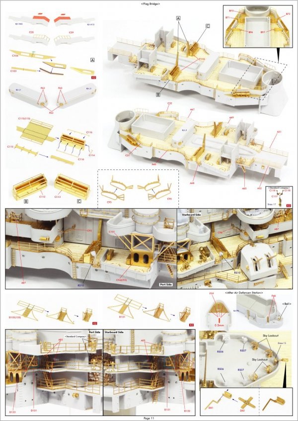 Pontos 37034FN USS BB-63 Missouri 1945 &quot;Advanced&quot; Detail Up Set for Hobbyboss Kit (Teak Tone wooden deck) 1/350