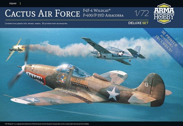 Arma Hobby 70049 Cactus Air Force F4F-4 Wildcat + P-400/P-39D Airacobra Deluxe Set 1/72