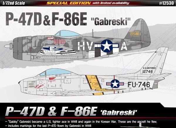 Academy 12530 P-47D F-86E Gabreski 1/72