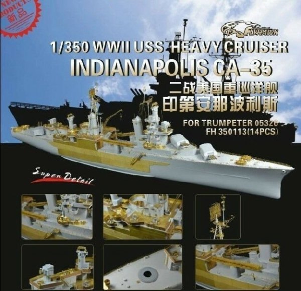 Flyhawk FH350113 WWII USS Heavy Cruiser Indianapolis CA-35 Super Detail Parts (for Trumpeter 05326) 1/350