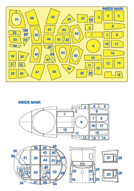 Omask 54084 Do 217 M Double-Sided Mask (for ICM) yellow masking tape 1/48 
