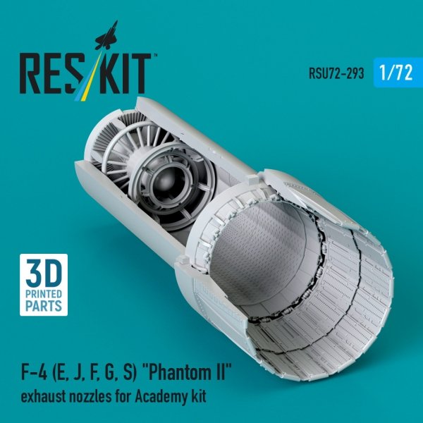 RESKIT RSU72-0293 F-4 (E, J, F, G, S) &quot;Phantom II&quot; exhaust nozzles for Academy kit (3D Printed) 1/72