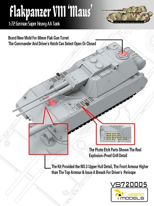 Vespid Models VS720005 Flakpanzer VIII MAUS 1/72