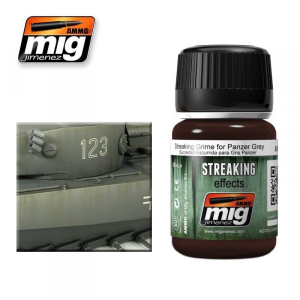 AMMO of Mig Jimenez 1202 STREAKING GRIME FOR PANZER GREY 35ml