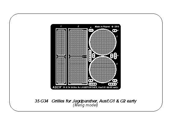 Aber 35G34 Siatki do Jagdpanther Ausf.G1 wczesny (Meng) 1/35