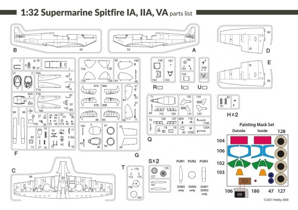 Hobby 2000 32002 Supermarine Spitfire IIA w/Rotol Propeller 1/32