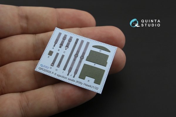 Quinta Studio QD32086 F-5E-3/RF-5E 3D-Printed coloured Interior on decal paper (for KittyHawk kit) 1/32