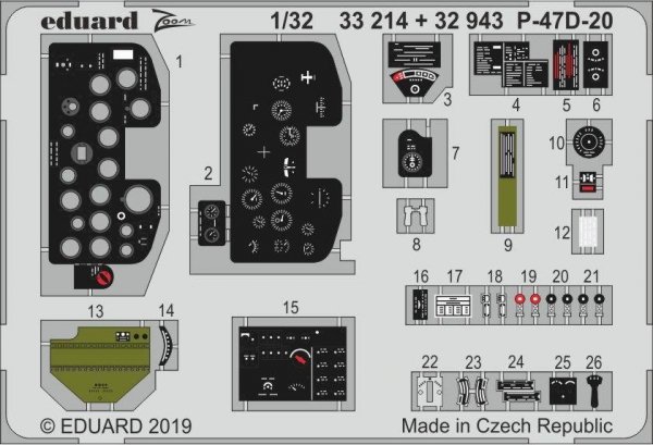 Eduard 33214 P-47D-20 1/32 TRUMPETER