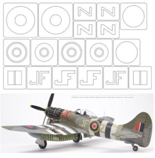 Omask 34009 Tempest mk.V (for Eduard 82122, marking A) 1/48